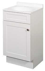 Zenna Home 1-Door Shaker Vanity with Top (White | 18 in W, 16 in D, 35 in H | SBC18WW)