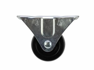 Shepherd Hardware 2-1/2-Inch Rubber Rigid Plate Caster, 100-lb Load Capacity