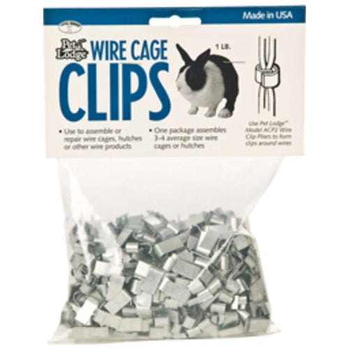 PET LODGE CAGE CLIPS (1 LB, SILVER)