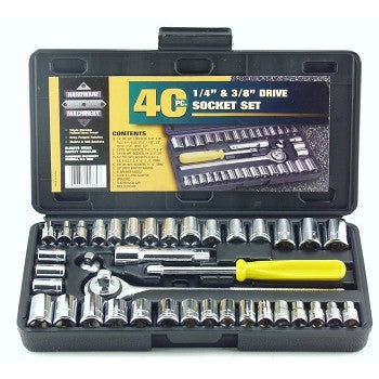 Great Neck PS040 Socket Set, SAE & Metric ~ 40 Piece