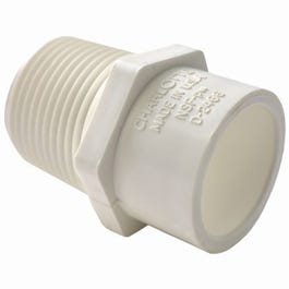 Male Pipe Adapter, Reducing, Slip x Thread, White, 3/4-In. x 1/2-In.