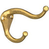 Hat & Coat Hook, Bright Brass, 2-Pk.