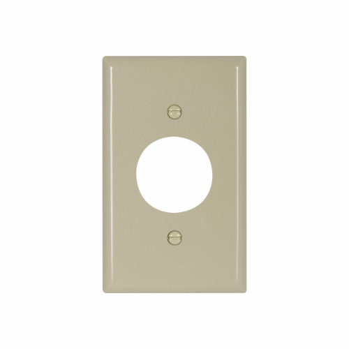 Eaton Cooper Wiring Standard-Size Single Receptacle Wallplate, 1-Gang, Ivory