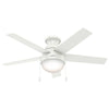 Hunter Fan Anslee Low Profile with LED Light 46 inch White