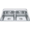 Franke Creemore Collection 33 Drop In 4-Hole Double Bowl Stainless Steel Kitchen Sink