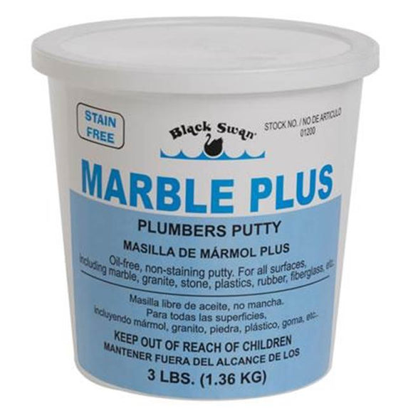 Black Swan’s Marble Plus Plumbers Putty 9 oz White (9 oz.)