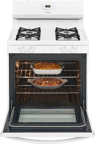 Frigidaire 30 Freestanding Gas Range with 4 Sealed Burners 5 cu. ft. Oven White