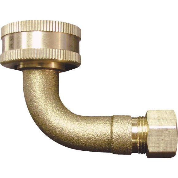 Anderson Metals 3/4 In. GH x 3/8 In. 90 deg Brass Dishwasher Elbow