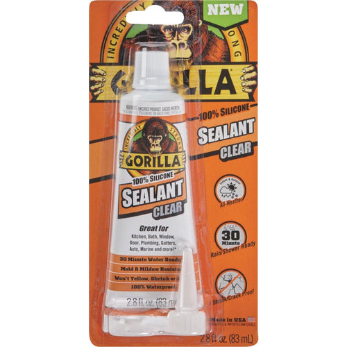 Gorilla 2.8 Oz. 100% Silicone Sealant, Clear