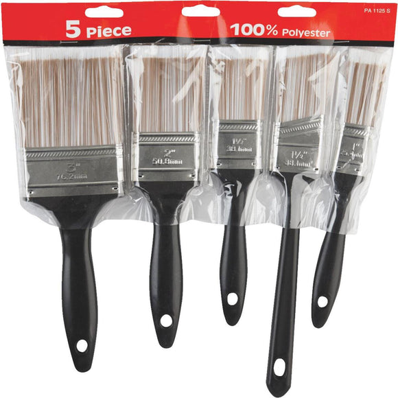 Economy Polyester Paint Brush Set (5-Piece)