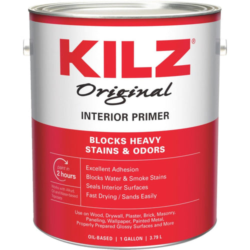 Kilz Original Oil-Based Low VOC Interior Primer Sealer Stainblocker, White, 1 Gal.