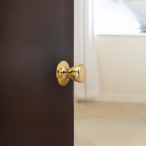 Design House Tulip 2-Way Latch Passage Door Knob in Polished Brass